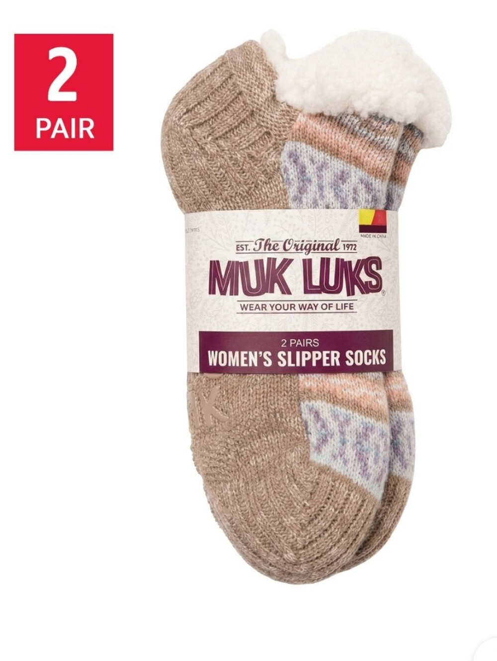 (6)Muk Luks Ladies Slipper Socks 2pair